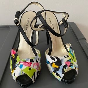 Audrey Brooke floral sandals.